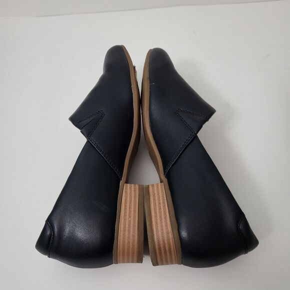 CLARKS Ultimate Comfort Juliet Palm Black Leather Loafers Womens 6W Wide Width - Picture 7 of 9